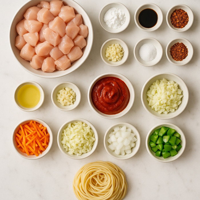 Delicious Chicken Pasta Dish ingredients