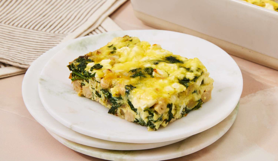Prepare-Ahead Spinach and Mozzarella Breakfast Casserole