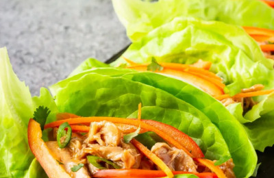 Chicken Lettuce Wraps Made in a Slow Cooker
