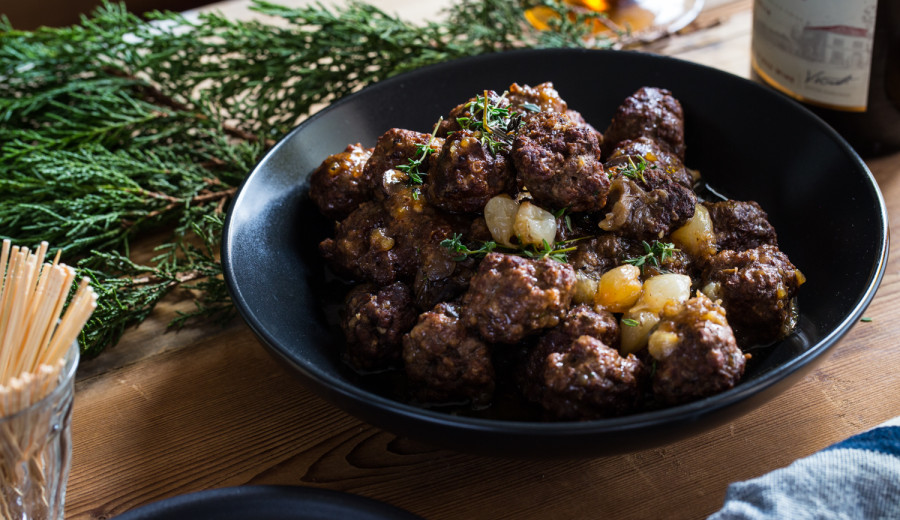 Beef Meatballs in Bourguignon Sauce
