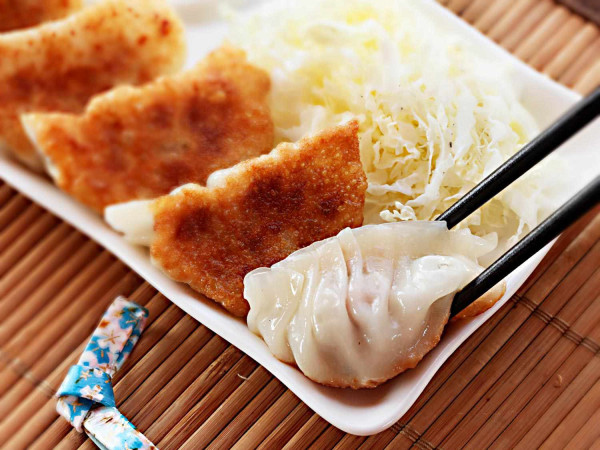 Crispy Pork Gyoza with a Side of Dipping Sauce