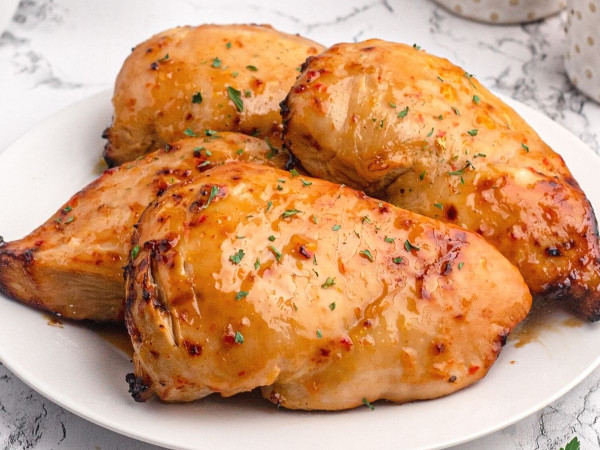 Chicken Breasts with Apricot Glaze Made in an Air Fryer