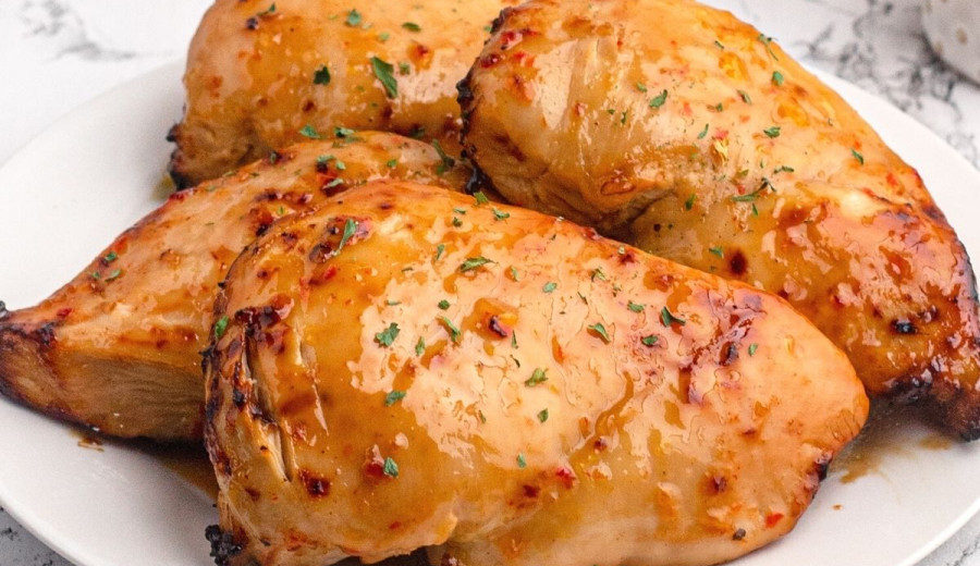 Chicken Breasts with Apricot Glaze Made in an Air Fryer