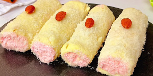 Rich cream-filled bread roll