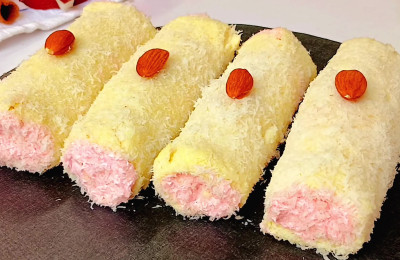 Soft cream-filled bread roll