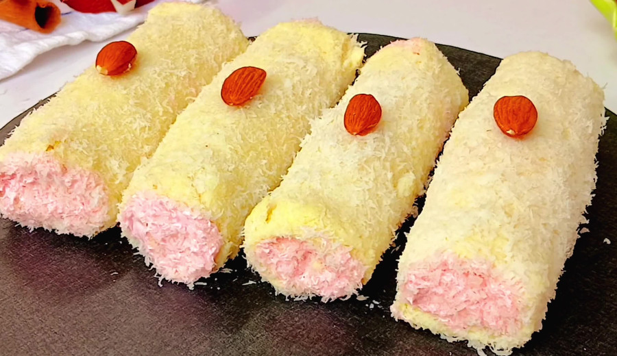 Soft cream-filled bread roll