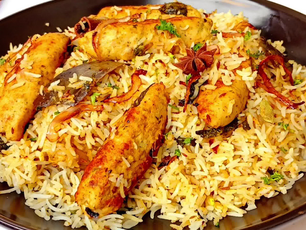 Skewered Kebab Rice Pilaf