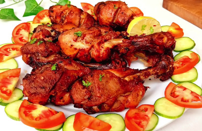 Crispy air-fried chicken legs