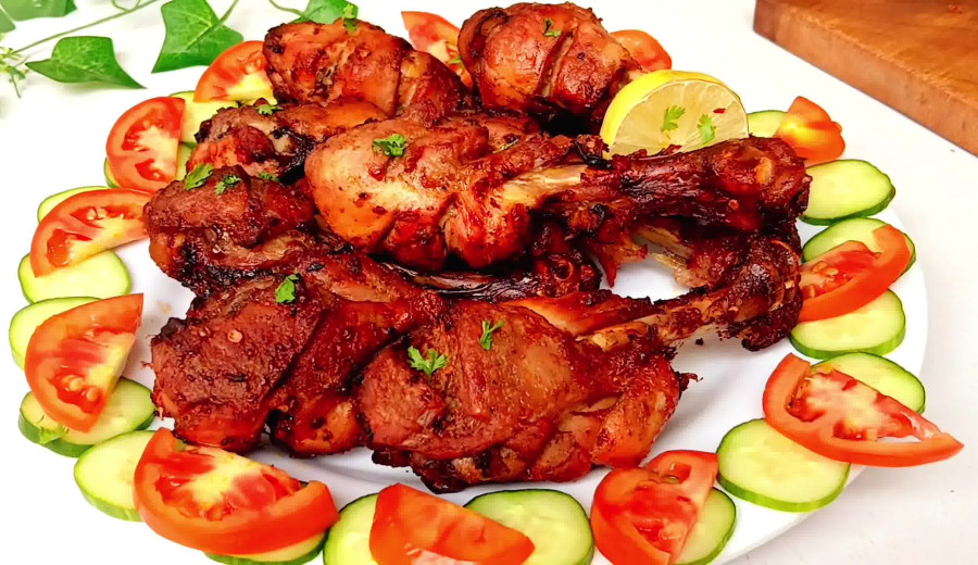 Crispy air-fried chicken legs