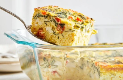 Casserole with Spinach and Feta Made in an Air Fryer