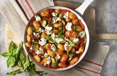 Gnocchi and Zucchini in Garlic-Parmesan Sauce