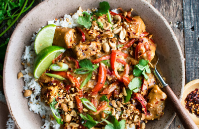 Peanut Chicken Curry with Basil