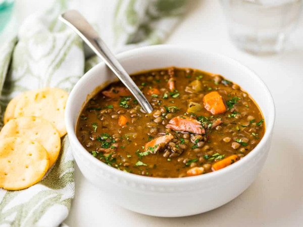 Jana's Lentil and Ham Soup Made in a Pressure Cooker