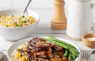 Pineapple-Teriyaki Pork Chops in the Slow Cooker