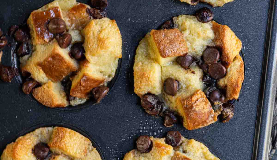 Muffins Made with Bread Pudding