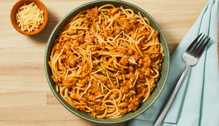 Quick Turkey Ragu Linguine for Two