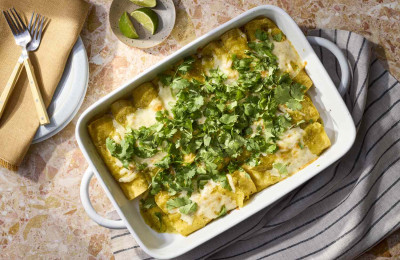 Creamy Green Sauce Chicken Enchiladas