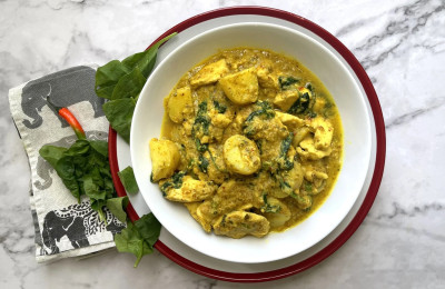 South Indian Curry with Potatoes and Okra