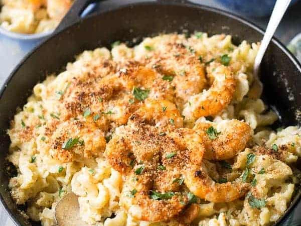 Mac and Cheese with Creole Shrimp