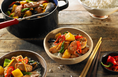 Pork Stir-Fry with Orange and Pineapple