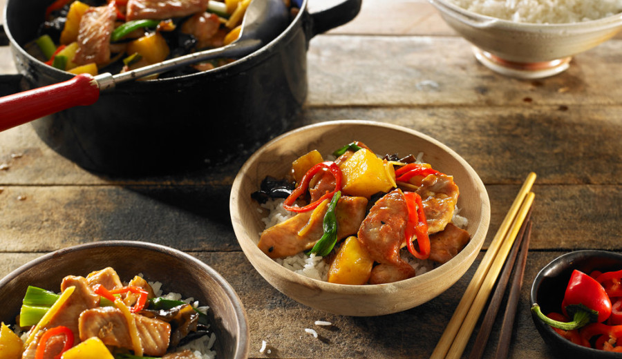 Pork Stir-Fry with Orange and Pineapple