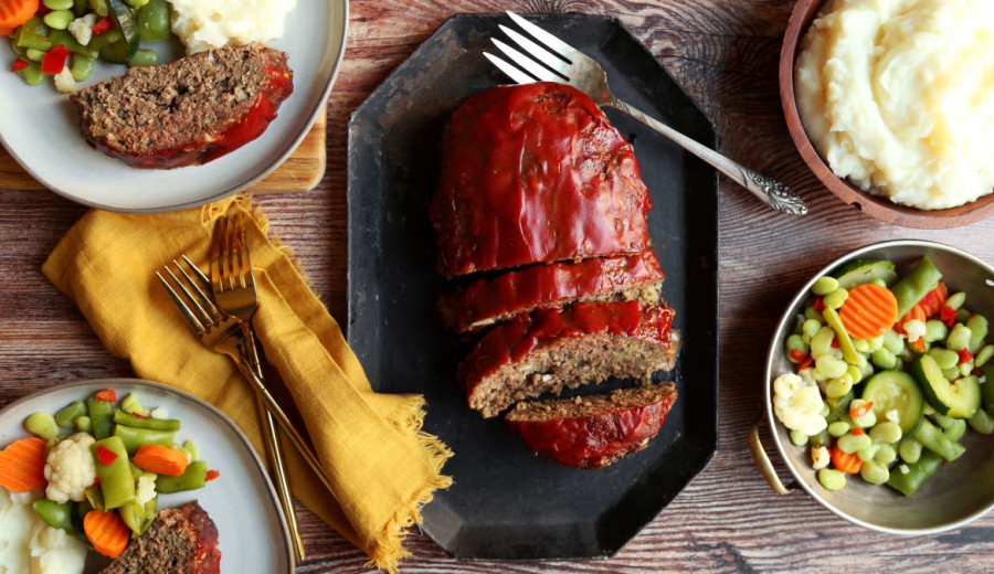 Bison Meatloaf with Green Chiles and Bacon