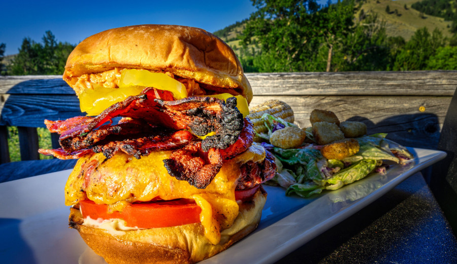 Bison Burgers with Bacon and Cheddar