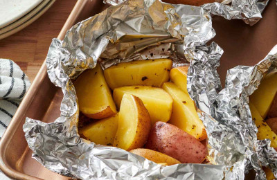 BBQ Potato and Garlic Scape Pouches