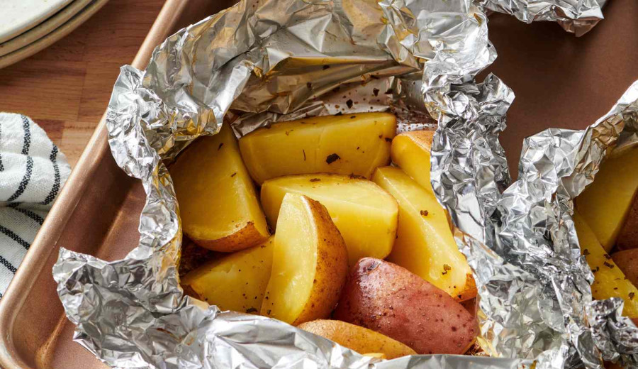 BBQ Potato and Garlic Scape Pouches