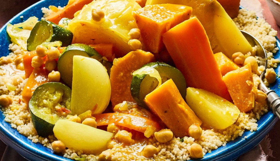 Rhubarb-Infused Moroccan Couscous