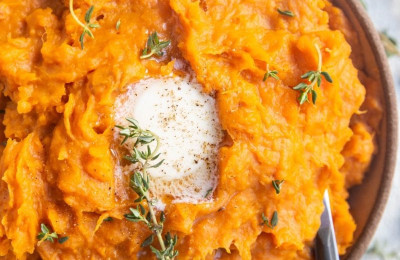 Creamy Goat Cheese Mashed Sweet Potatoes in the Instant Pot®