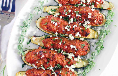 Zucchini Boats with Mediterranean Flavors