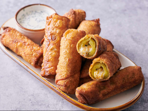 Pickle-Stuffed Egg Rolls
