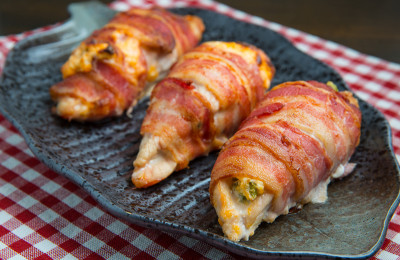 Chicken Breasts Stuffed with Jalapeno Poppers and Wrapped in Bacon
