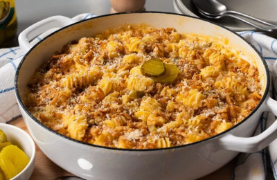 Mac and Cheese with Dill Pickles