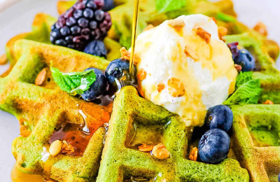Waffles with a Green Twist