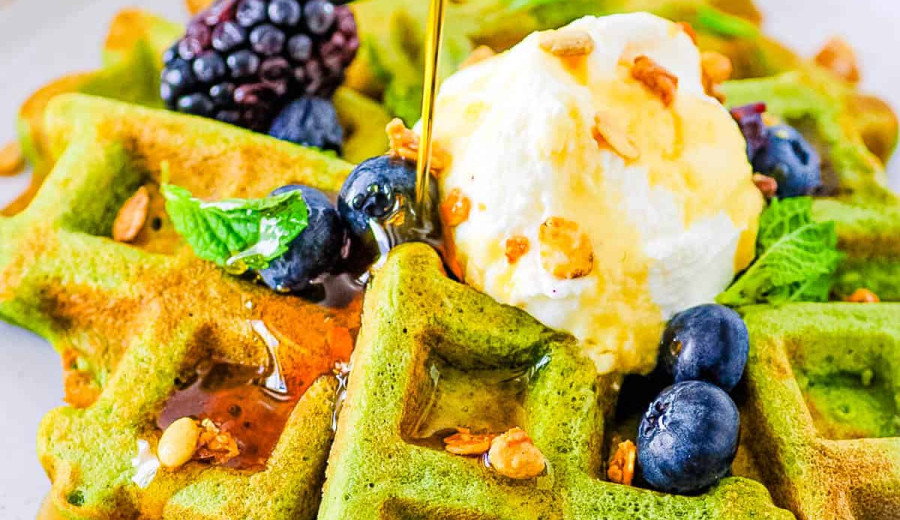 Waffles with a Green Twist