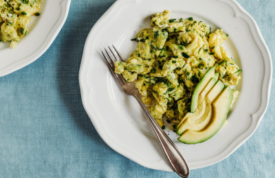 Zucchini and Feta Scrambled Eggs