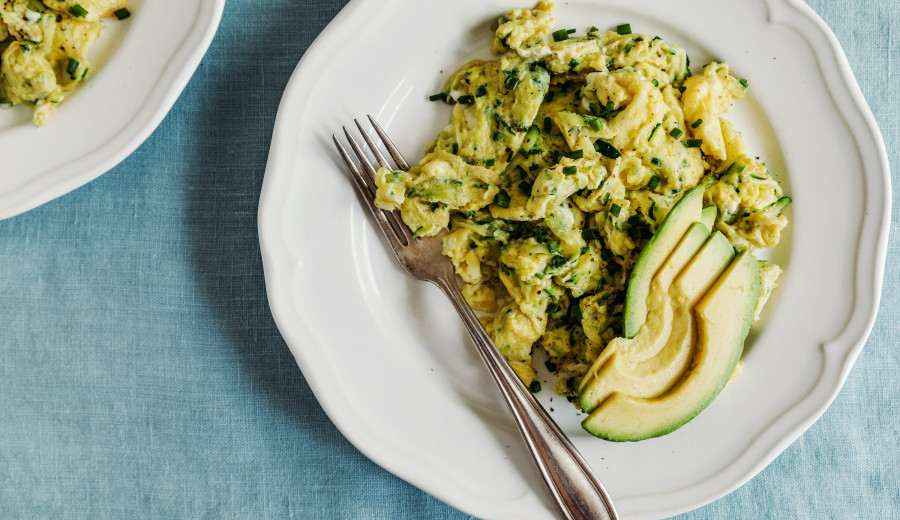 Zucchini and Feta Scrambled Eggs