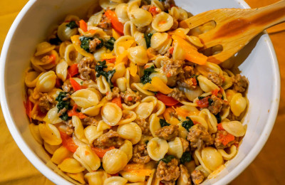 Orecchiette Pasta with Fennel, Sausage, and Sweet Peppers
