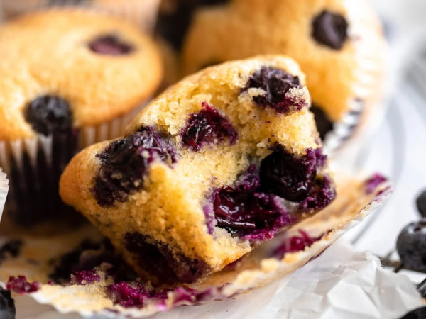 Almond Flour Muffins with Blueberries and Nuts
