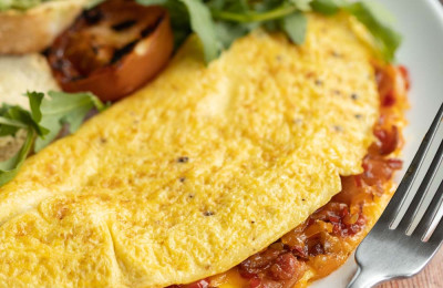 Spicy Chili Crisp Ham and Cheese Omelet