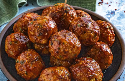 Turkey Meatballs in a Spicy Chile-Garlic Sauce