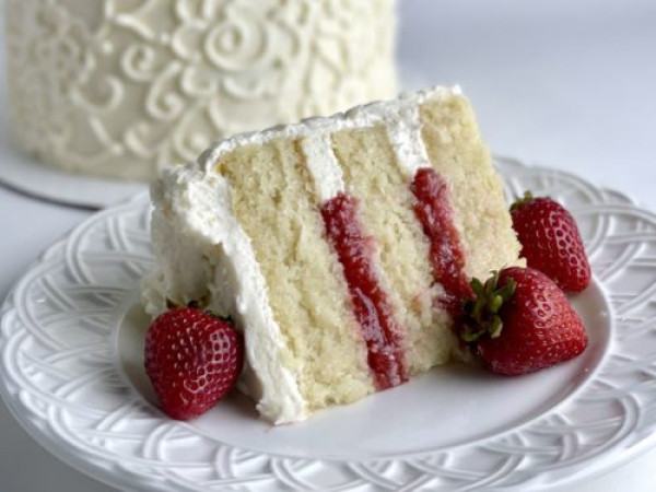 Delicate Strawberry Layer Cake