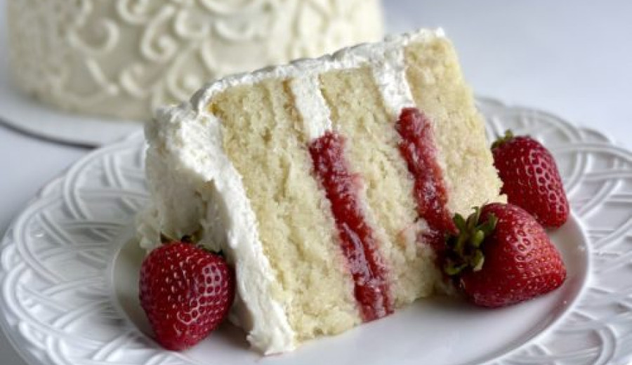 Delicate Strawberry Layer Cake