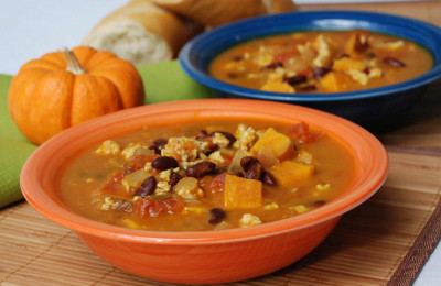 Hearty Pumpkin Soup with Ham