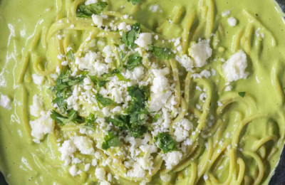 Spaghetti with Mexican Green Sauce
