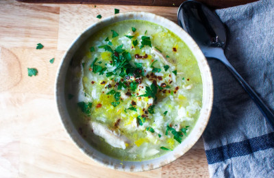 Hearty Chicken and Wild Rice Soup with Leeks