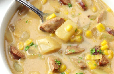 Smoky Sausage Corn Chowder Made in the Instant Pot®