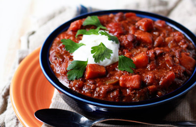 Vegan Sweet Potato Chili Made in a Slow Cooker
